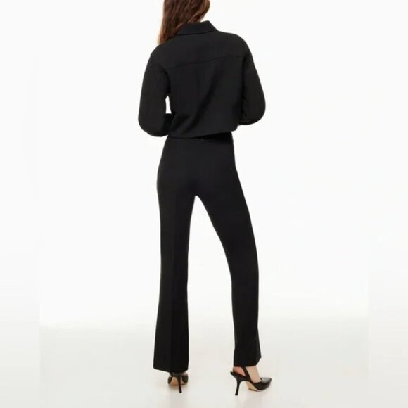 Aritzia Wilfred Cabaret Pant High Rise Slim Fit Flared Black Size 10 - Picture 4 of 10